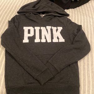 Dark grey, pink Victoria’s Secret sweatshirt